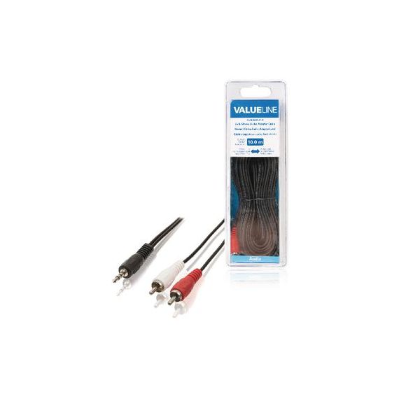 Cavo Stereo Audio Maschio da 3.5 mm - 2x RCA Maschio 10m Nero