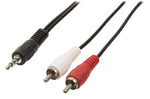 Cavo Stereo Audio Maschio da 3.5 mm - 2x RCA Maschio 10m Nero 5412810192397 541281019239 VLAB22200B100 ND9010