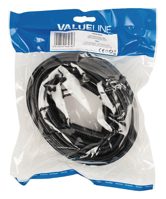 Cavo Coassiale 120 dB ad Angolo Coassiale Maschio - Femmina Coax (IEC) 10m Nero 5412810184743 541281018474 VLSP40120B100 ND9105