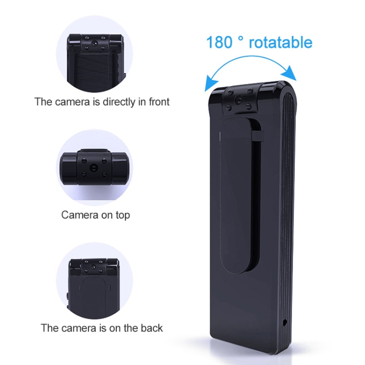 B19 Back Clip Design Videoregistratore videocamera HD 1080P, Supporto rilevamento movimento / Visione notturna a infrarossi / Telecamera con rotazione di 180 gradi / Scheda TF / OTG