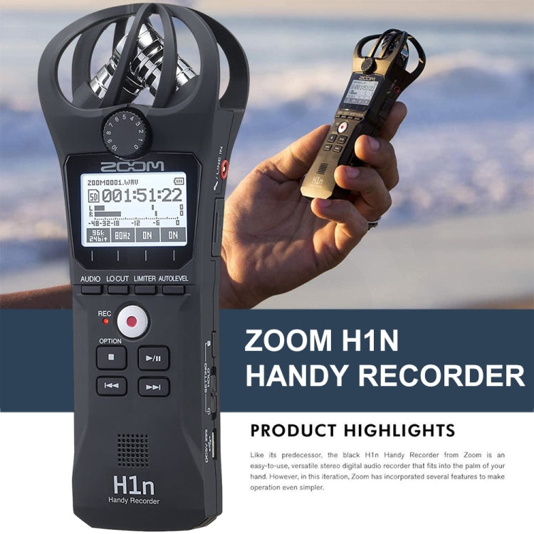 ZOOM H1N Mini registratore portatile LCD monocromatico, supporto scheda TF e registrazione e trascrizione illimitate e controllo della velocità, Support TF Card