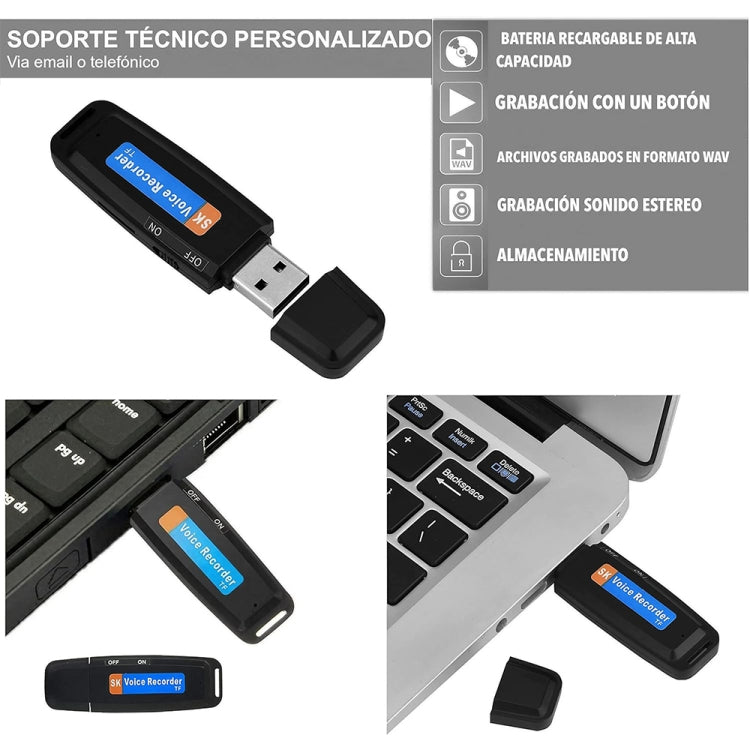 Registratore vocale portatile USB ricaricabile SK001