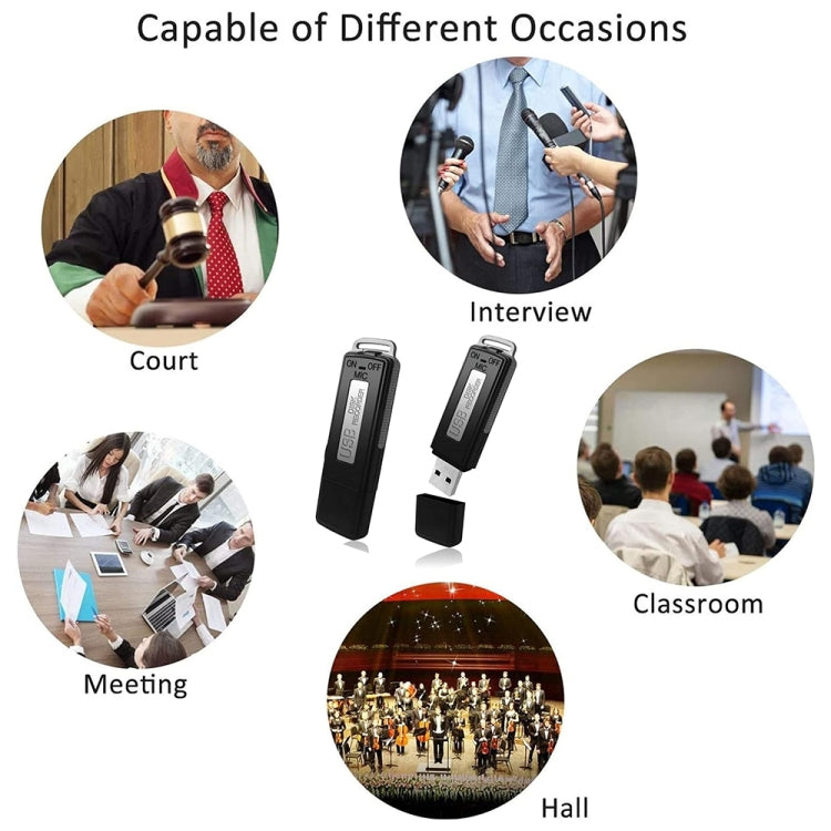 SK868 Registratore vocale portatile U-Disk ricaricabile da 16 GB, 16GB