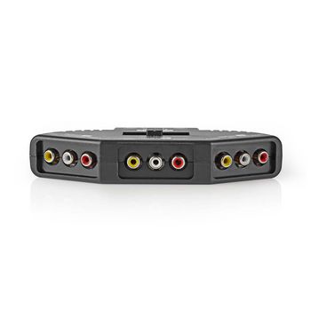 Switch AV a 3 Porte 3x Ingresso RCA (RWY) - 1x Uscita RCA (RWY) Nero