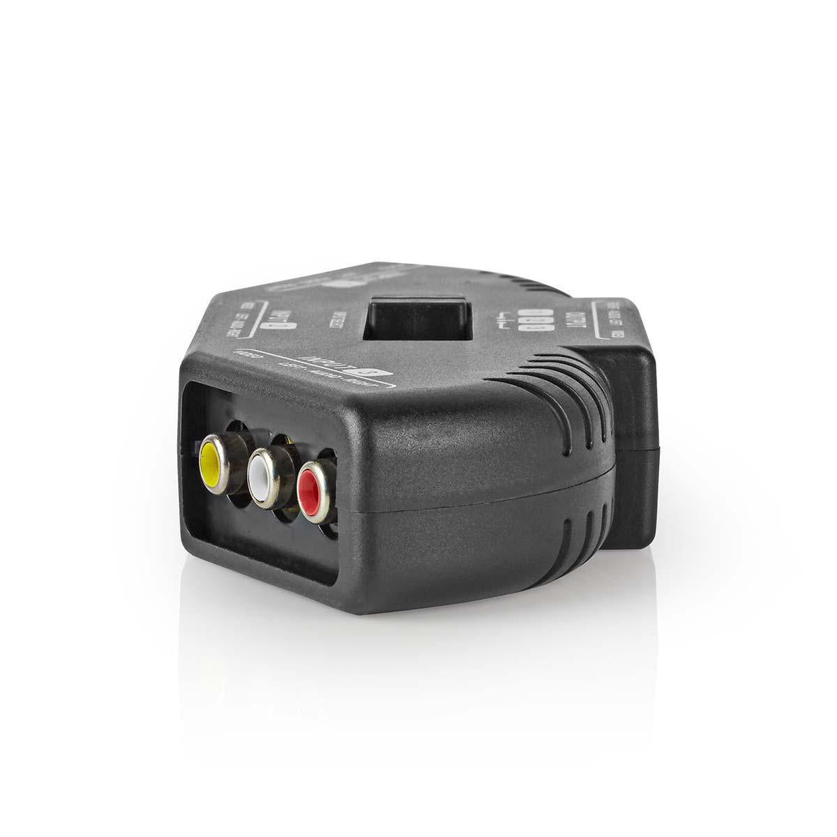Switch AV a 3 Porte 3x Ingresso RCA (RWY) - 1x Uscita RCA (RWY) Nero 5412810296545 541281029654 VSWI2403BK ND2525
