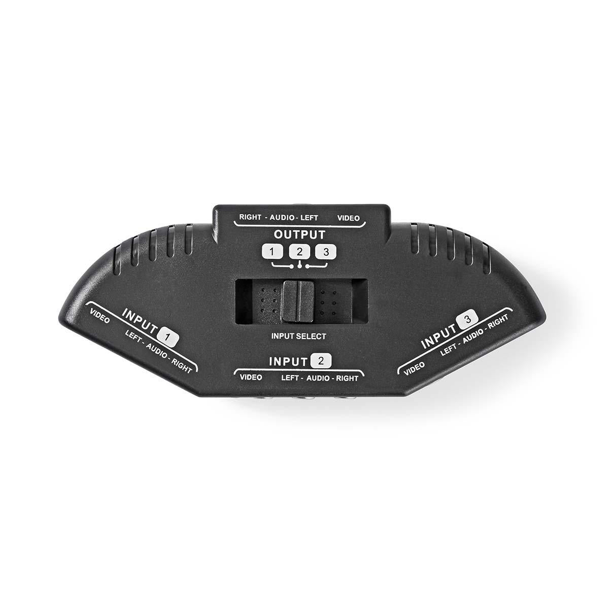 Switch AV a 3 Porte 3x Ingresso RCA (RWY) - 1x Uscita RCA (RWY) Nero 5412810296545 541281029654 VSWI2403BK ND2525