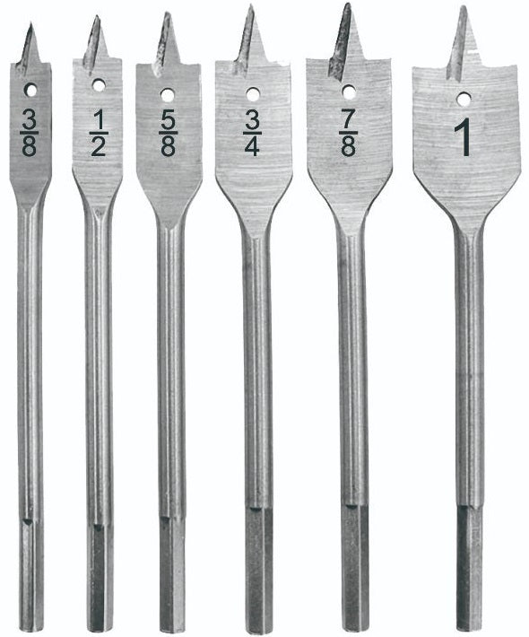 Set 6 punte a pala per legno 10-25mm TMK19142 6901080191425 W1465