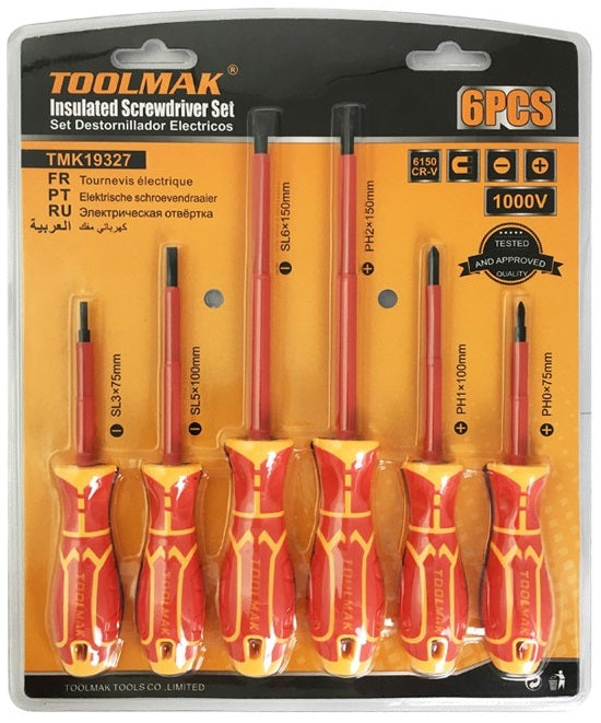 Set cacciaviti isolati 10.000V - 6 pezzi 6901010193277 TMK19327 W2000