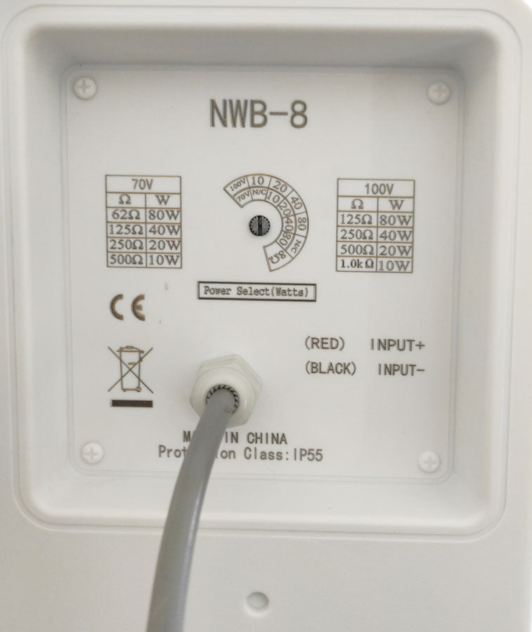 Cassa acustica bianca da parete 2 vie 8" 80W 70/10 NWB-8 W222