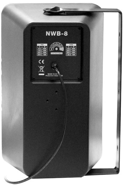 Cassa acustica nera da parete 2 vie 8" 80W 70/100V W286 NWB-8