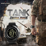 SERBATOIO North Edge Men Fashion Esercito militare professionale Sport all'aria aperta Impermeabile Running Swimming Smart Digital Watch, TANK North Edge