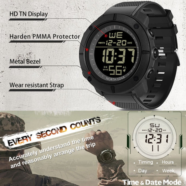 SERBATOIO North Edge Men Fashion Esercito militare professionale Sport all'aria aperta Impermeabile Running Swimming Smart Digital Watch, TANK North Edge