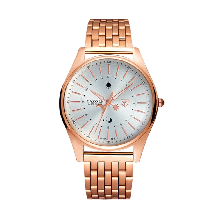 YAZOLE 368 Orologio da polso al quarzo con cinturino in acciaio da uomo d'affari alla moda, punti luminosi