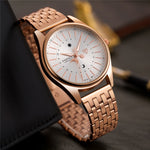 YAZOLE 368 Orologio da polso al quarzo con cinturino in acciaio da uomo d'affari alla moda, punti luminosi