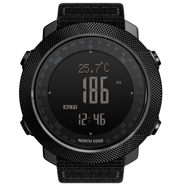 NORTH EDGE Smartwatch elettronico per sport all'aria aperta impermeabile multifunzione, supporto per misurazione dell'umidità / previsioni del tempo / misurazione della velocità, stile: cinturino in nylon, Nylon Strap