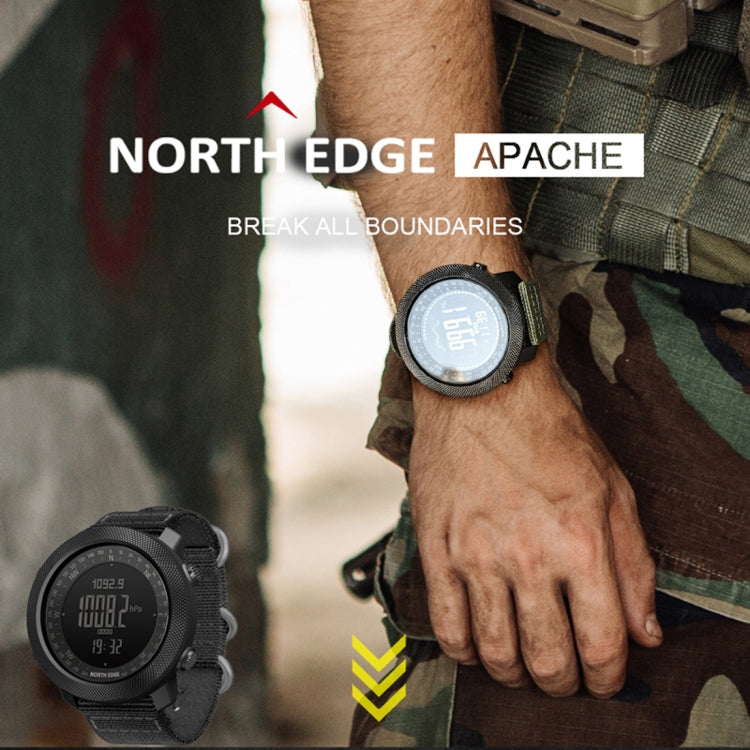NORTH EDGE Smartwatch elettronico per sport all'aria aperta impermeabile multifunzione, supporto per misurazione dell'umidità / previsioni del tempo / misurazione della velocità, stile: cinturino in nylon, Nylon Strap