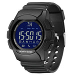 NORTH EDGE AK Bluetooth Smart Watch multifunzione con retroilluminazione a LED, supporto promemoria chiamata in arrivo, cronometro intelligente, promemoria informazioni, AK