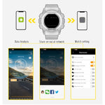 NORTH EDGE AK Bluetooth Smart Watch multifunzione con retroilluminazione a LED, supporto promemoria chiamata in arrivo, cronometro intelligente, promemoria informazioni, AK