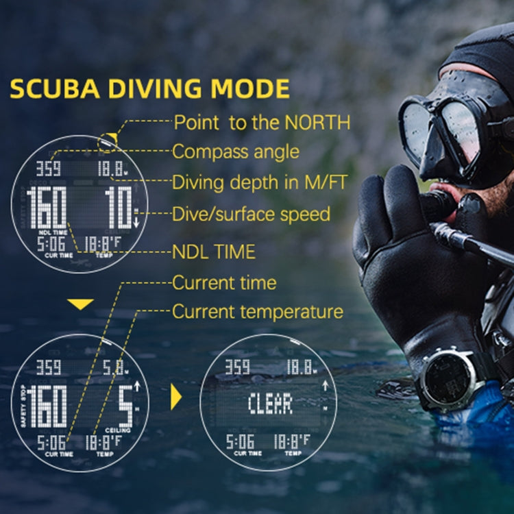 NORTH EDGE AQUA 100 m impermeabile Scuba Diver Smart Watch, supporto display luminoso e modalità bussola, AQUA