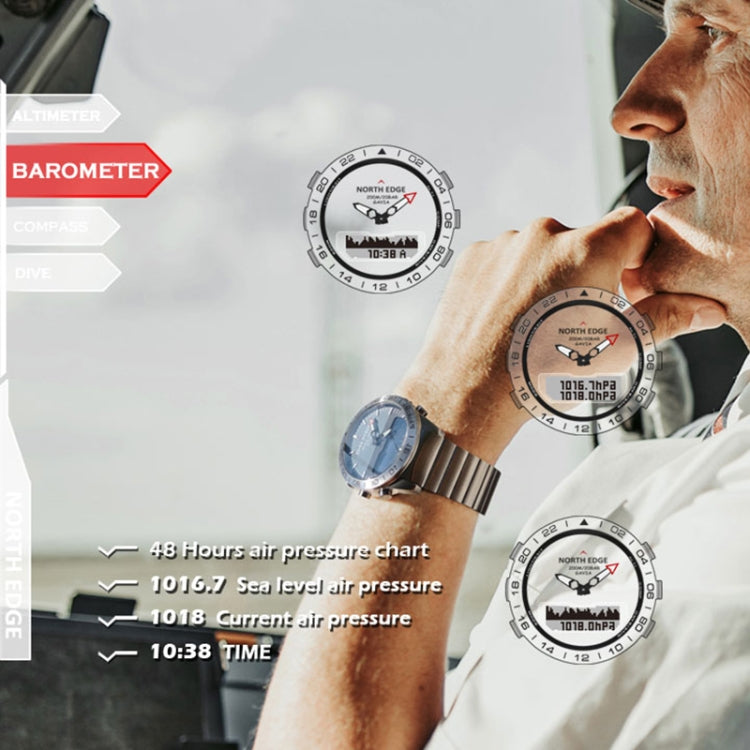 North Edge GAVIA Men Outdoor Sport 50m Impermeabile Smart Digital Watch Orologio subacqueo, barometro di supporto e contapassi, GAVIA