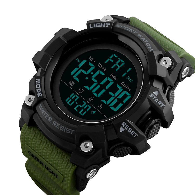 SKMEI 1384 Orologio digitale LED impermeabile nottilucente da uomo multifunzionale per esterni