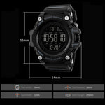 SKMEI 1384 Orologio digitale LED impermeabile nottilucente da uomo multifunzionale per esterni