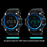 SKMEI 1384 Orologio digitale LED impermeabile nottilucente da uomo multifunzionale per esterni