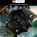 SKMEI 1384 Orologio digitale LED impermeabile nottilucente da uomo multifunzionale per esterni
