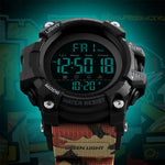 SKMEI 1384 Orologio digitale LED impermeabile nottilucente da uomo multifunzionale per esterni