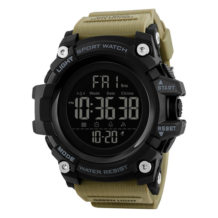 SKMEI 1384 Orologio digitale LED impermeabile nottilucente da uomo multifunzionale per esterni