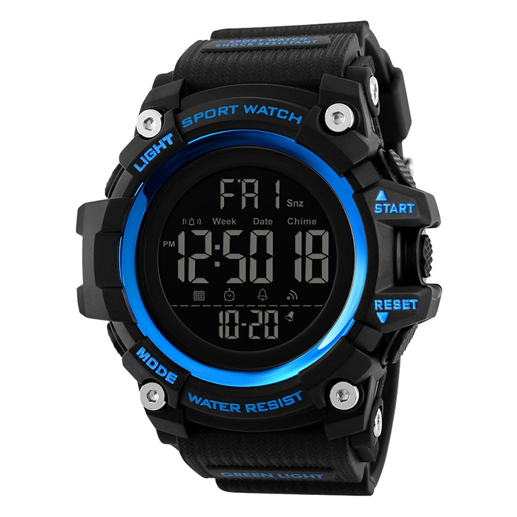 SKMEI 1384 Orologio digitale LED impermeabile nottilucente da uomo multifunzionale per esterni