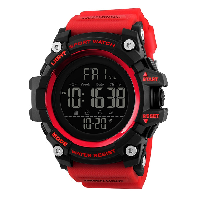 SKMEI 1384 Orologio digitale LED impermeabile nottilucente da uomo multifunzionale per esterni