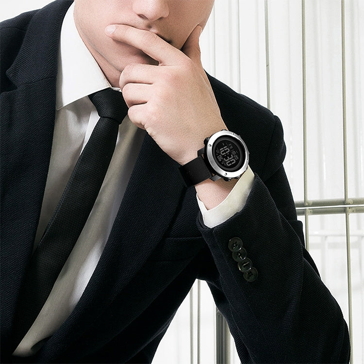 SKMEI 1426 Orologio digitale multifunzionale con anello in gomma per macchina bianca impermeabile e nottilucente, White Machine Rubber Ring, 1426 White Machine Rubber Ring