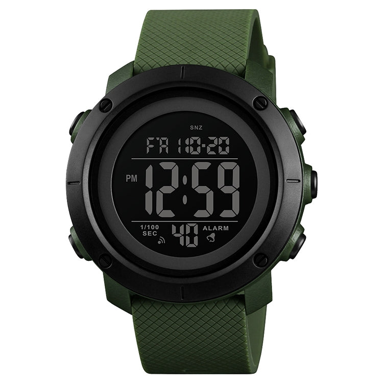 SKMEI 1426 Orologio digitale multifunzionale con anello in gomma nero impermeabile per la moda all'aperto nottilucente, Black Machine Rubber Ring, 1426 Black Machine Rubber Ring
