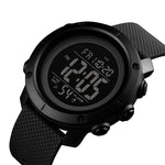 SKMEI 1426 Orologio digitale multifunzionale con anello in gomma nero impermeabile per la moda all'aperto nottilucente, Black Machine Rubber Ring, 1426 Black Machine Rubber Ring