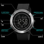 SKMEI 1426 Orologio digitale multifunzionale con anello in gomma nero impermeabile per la moda all'aperto nottilucente, Black Machine Rubber Ring, 1426 Black Machine Rubber Ring