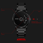 SKMEI 1260 Fashion Creative Pointer 30m Orologio da polso al quarzo impermeabile con cinturino in acciaio inossidabile