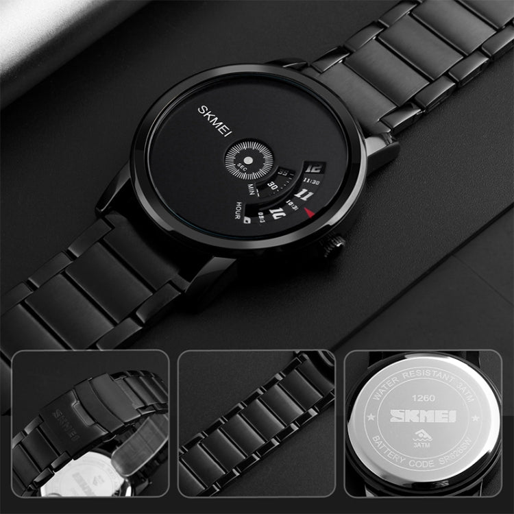 SKMEI 1260 Fashion Creative Pointer 30m Orologio da polso al quarzo impermeabile con cinturino in acciaio inossidabile