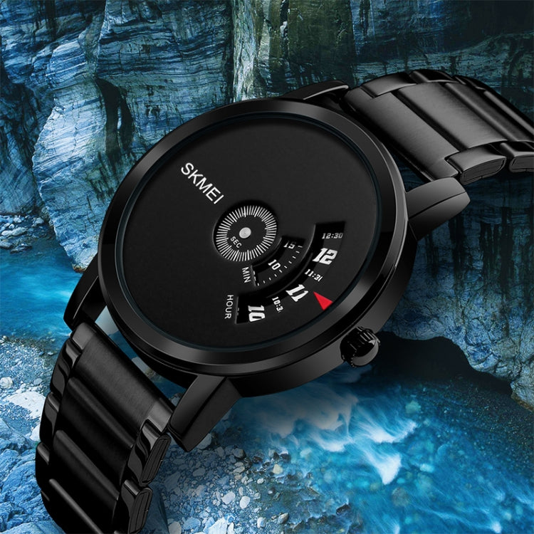 SKMEI 1260 Fashion Creative Pointer 30m Orologio da polso al quarzo impermeabile con cinturino in acciaio inossidabile