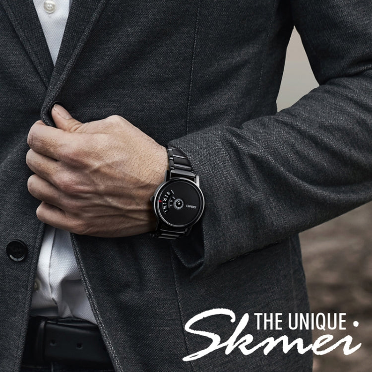 SKMEI 1260 Fashion Creative Pointer 30m Orologio da polso al quarzo impermeabile con cinturino in acciaio inossidabile