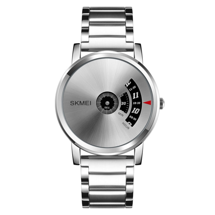 SKMEI 1260 Fashion Creative Pointer 30m Orologio da polso al quarzo impermeabile con cinturino in acciaio inossidabile