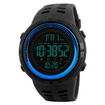SKMEI 1251 Orologio digitale da uomo alla moda da esterno impermeabile da 50 m con cinturino in PU