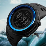 SKMEI 1251 Orologio digitale da uomo alla moda da esterno impermeabile da 50 m con cinturino in PU