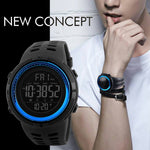 SKMEI 1251 Orologio digitale da uomo alla moda da esterno impermeabile da 50 m con cinturino in PU