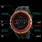 SKMEI 1251 Orologio digitale da uomo alla moda da esterno impermeabile da 50 m con cinturino in PU