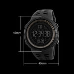 SKMEI 1251 Orologio digitale da uomo alla moda da esterno impermeabile da 50 m con cinturino in PU