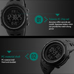 SKMEI 1251 Orologio digitale da uomo alla moda da esterno impermeabile da 50 m con cinturino in PU