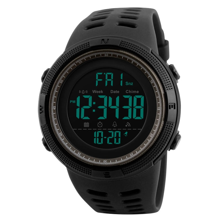 SKMEI 1251 Orologio digitale da uomo alla moda da esterno impermeabile da 50 m con cinturino in PU