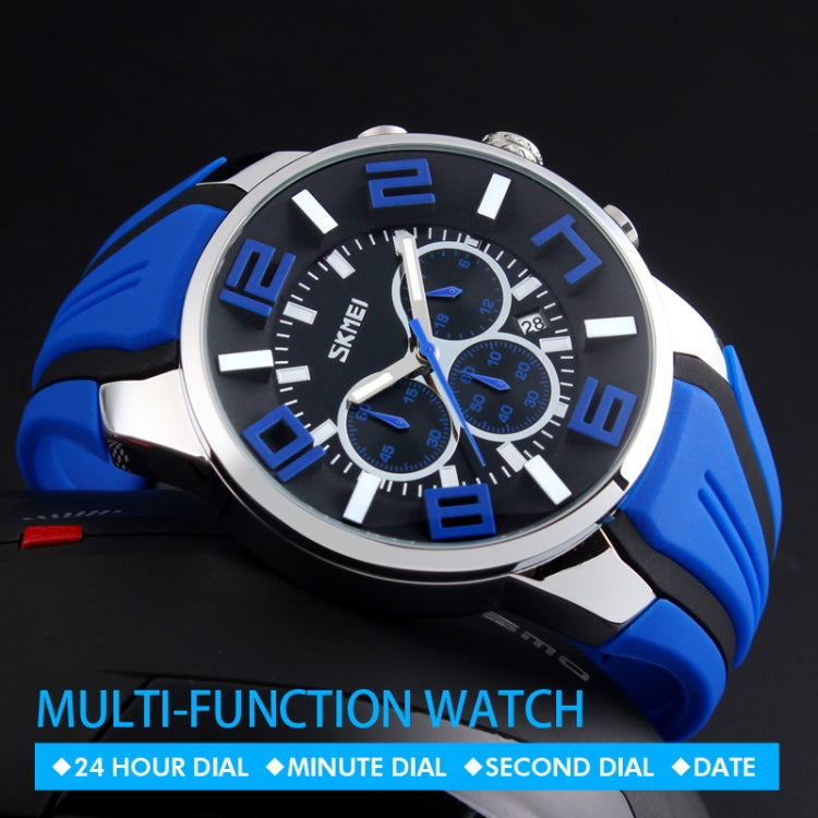 SKMEI 9128 Orologio da polso sportivo multifunzionale 3D con quadrante grande e orologio al quarzo impermeabile da 30 m