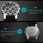 SKMEI 9128 Orologio da polso sportivo multifunzionale 3D con quadrante grande e orologio al quarzo impermeabile da 30 m